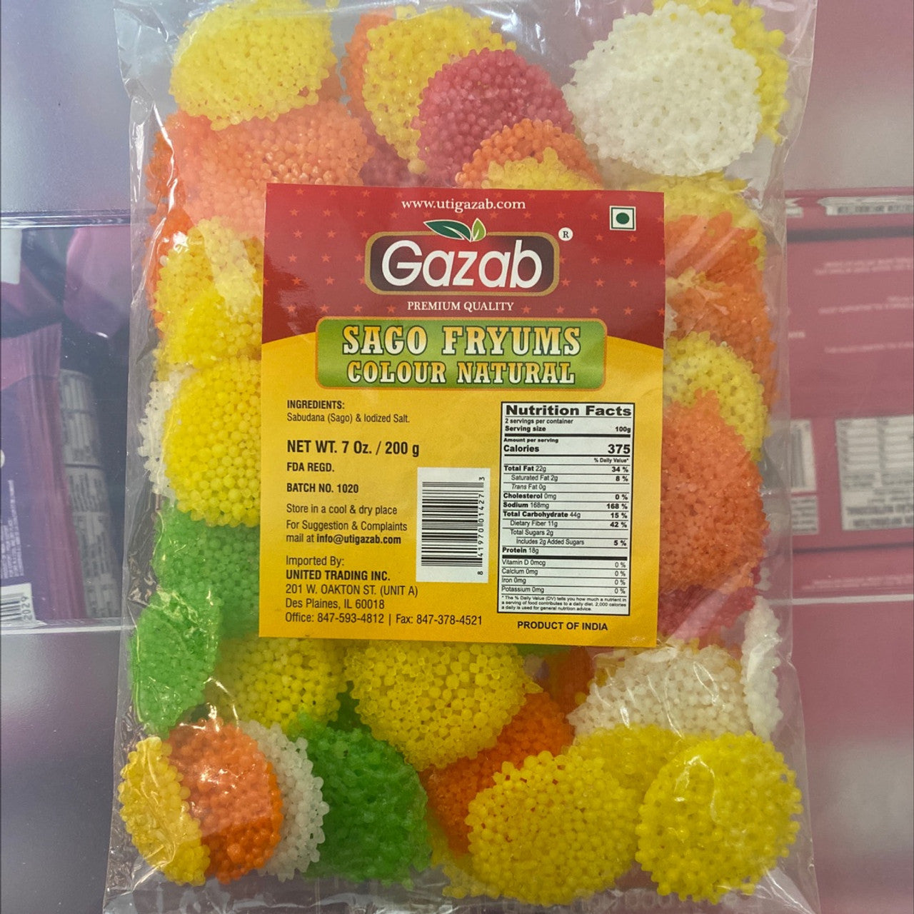 GAZAB SABUDANA FRYUM 200G
