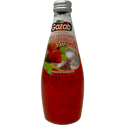 basil seed strawberry drink GAZAB's Strawberry Basil Drink