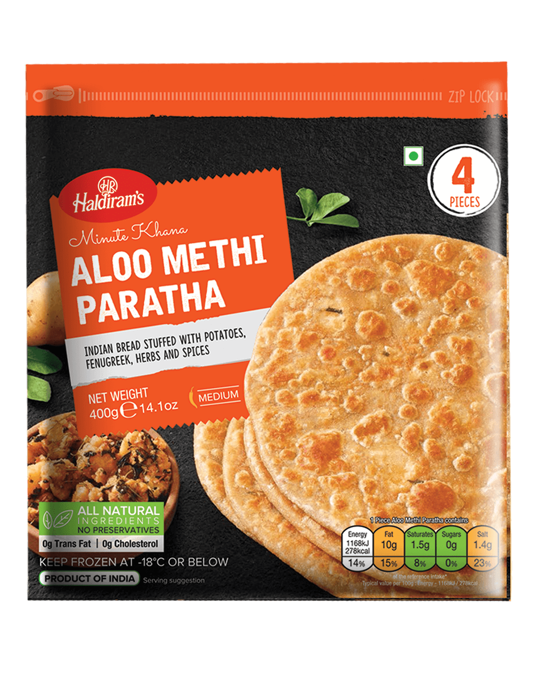 HAL ALOO METHI PARATHA 14.1OZ