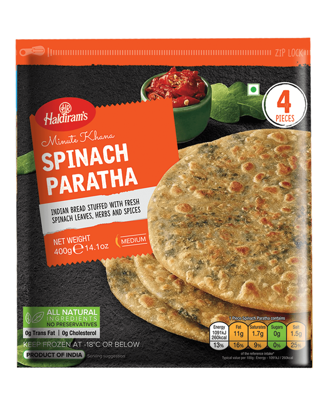 HALD SPINACH PARATHA