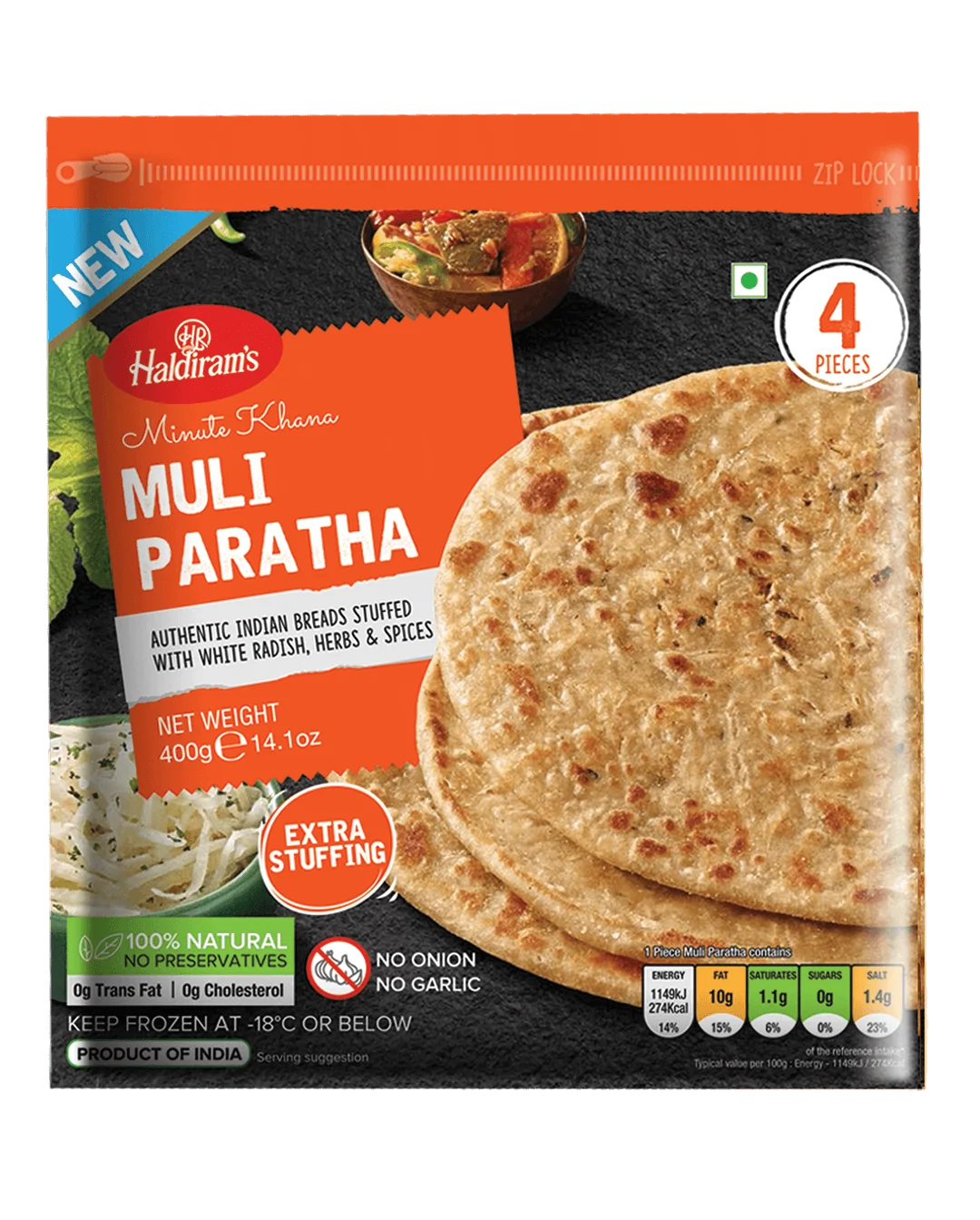 HAL MULI PARATHA 4PCS