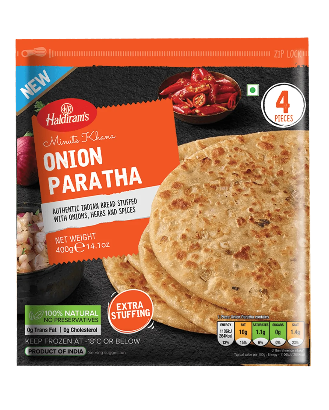HAL ONION PARATHA 4PCS
