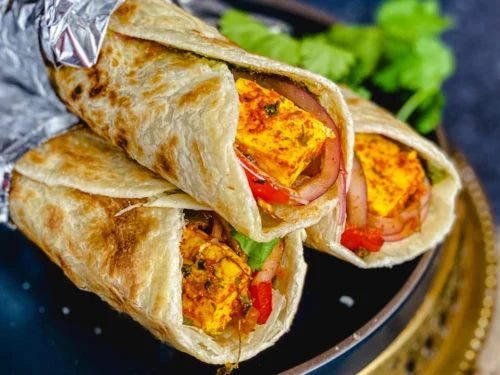 matar panir kathi roll
