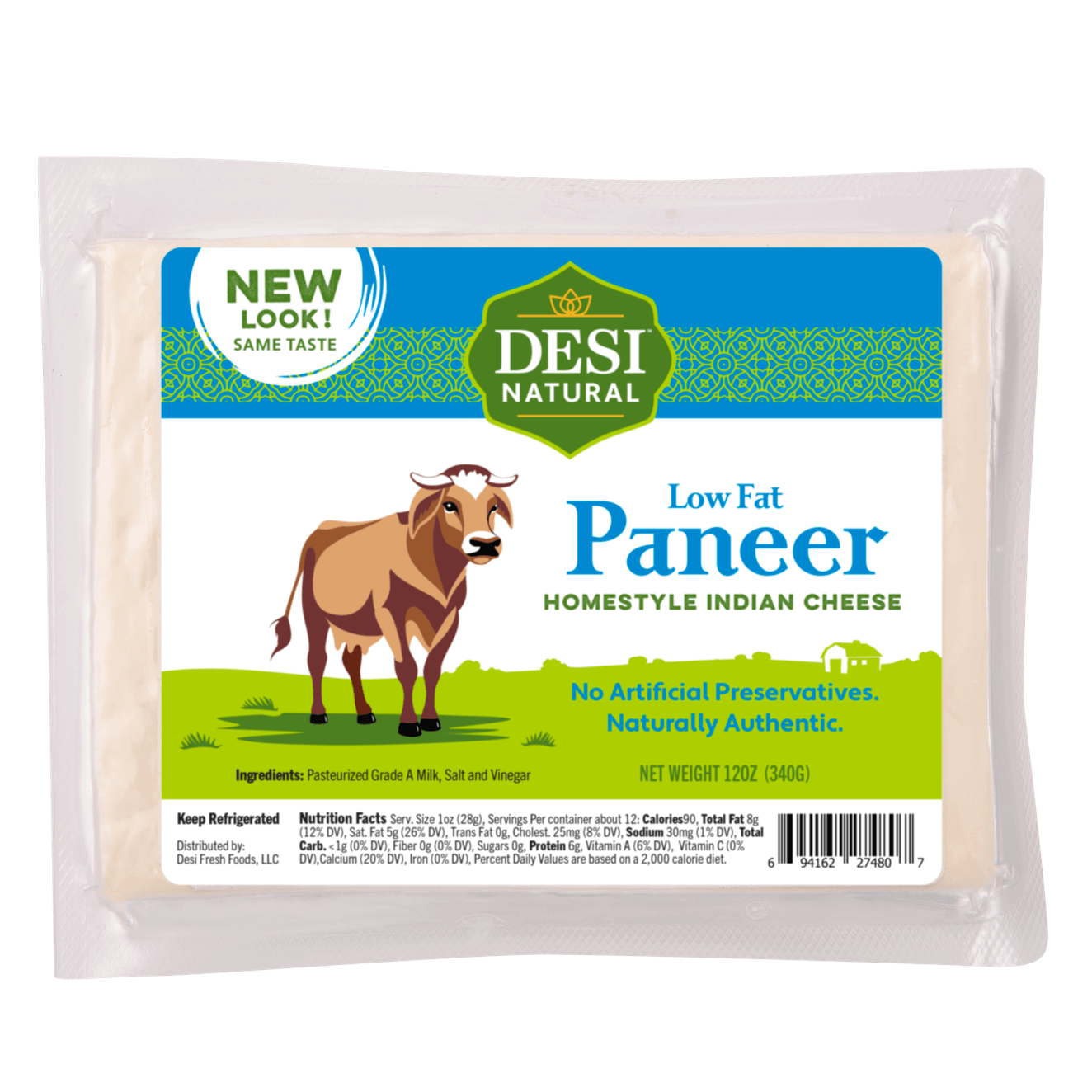 PURE DESI PANEER LOW FAT 12.OZ