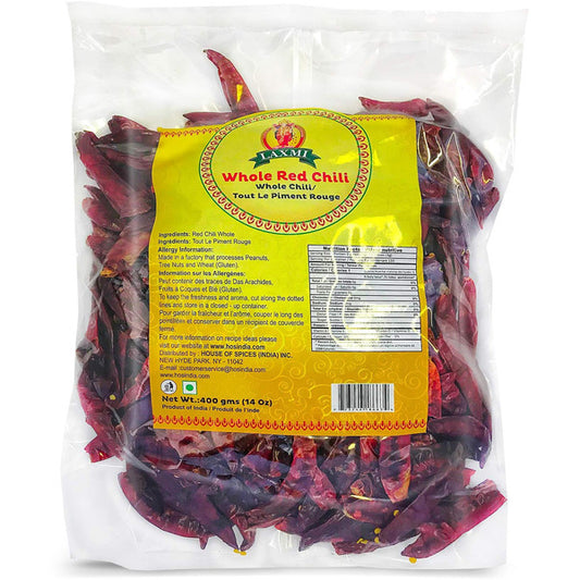 LAXMI WHOLE RED CHILLIES 14OZ