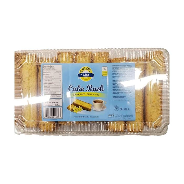 CRISPY LITE CAKE RUSK SUGAR FREE 650G