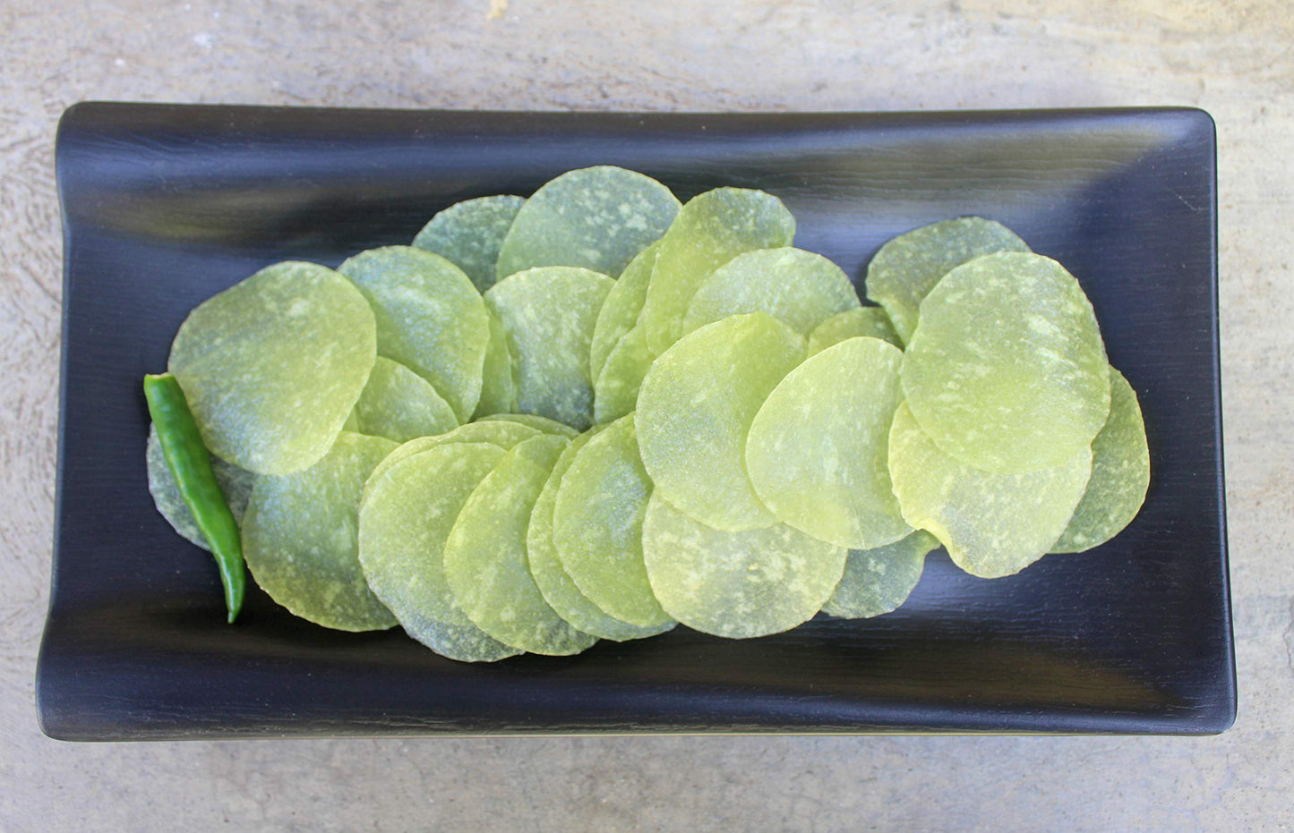 DEEP GREEN CHILLI CHIPS 100G