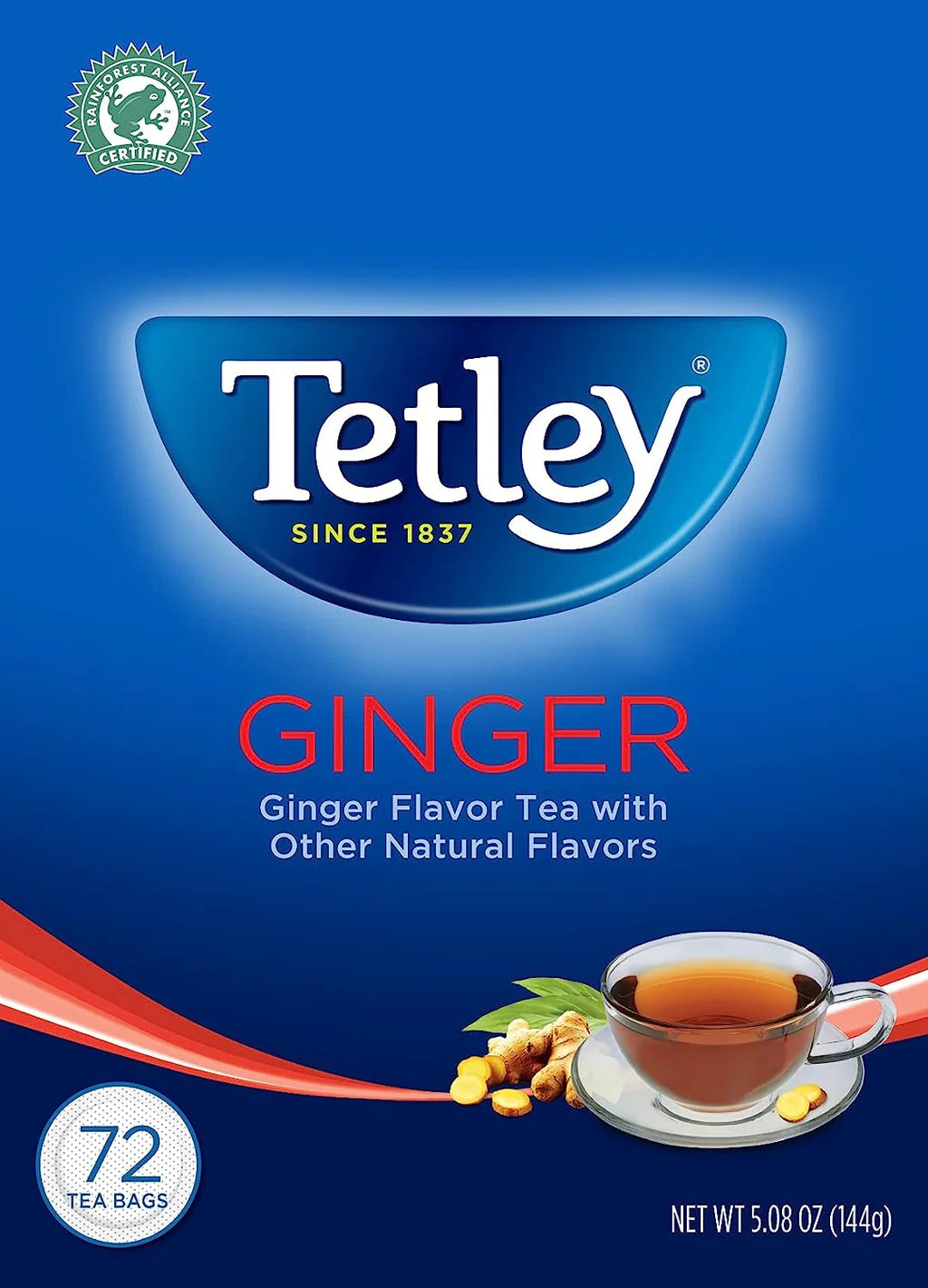 TETLEY GINGER 72 T-BAGS