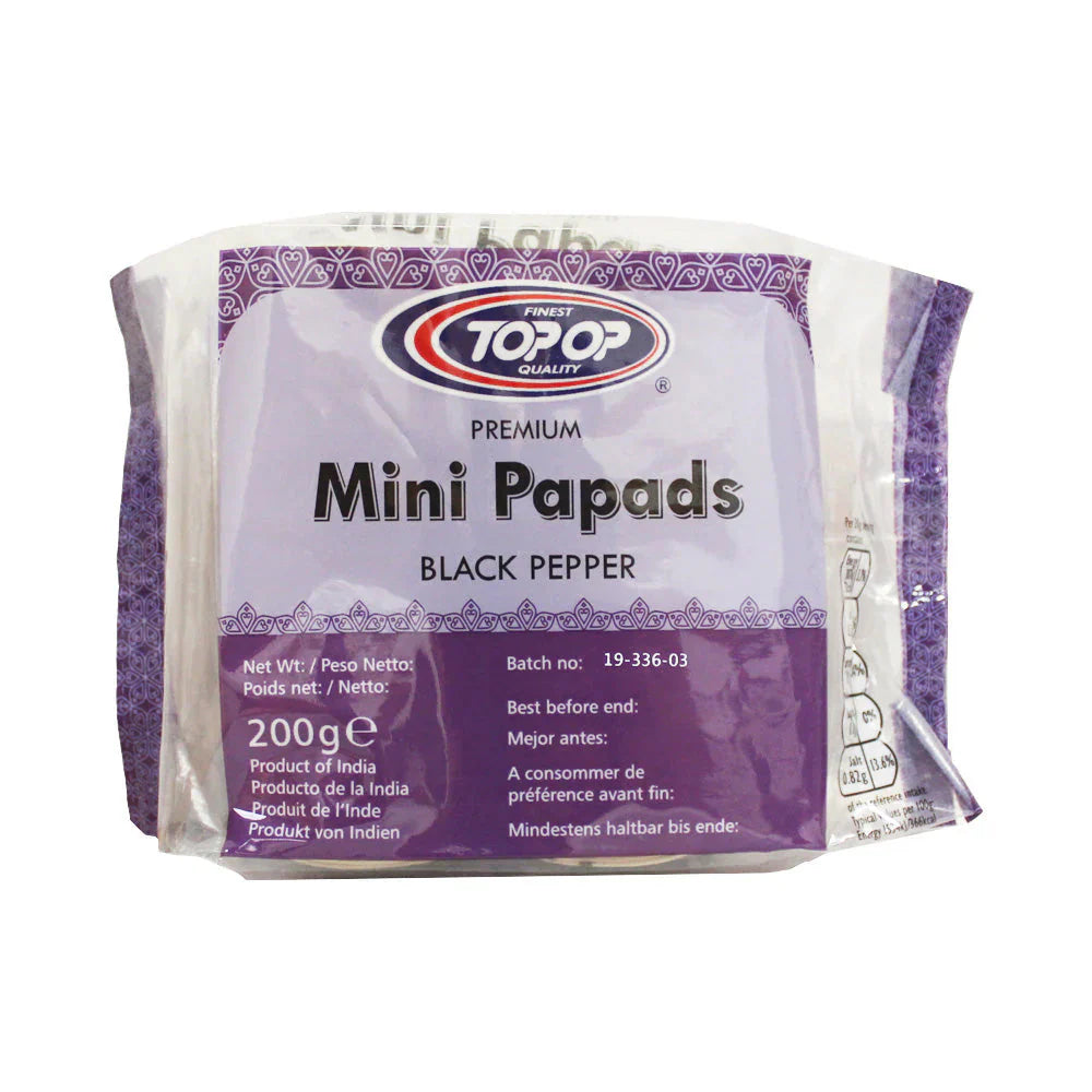 TOP-OP MINI PAPAD BLK PEP 200G