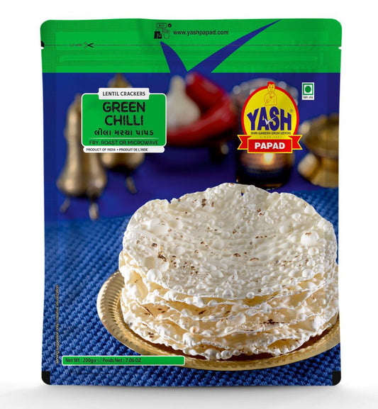 YASH GREEN CHILLI PAPAD 200G